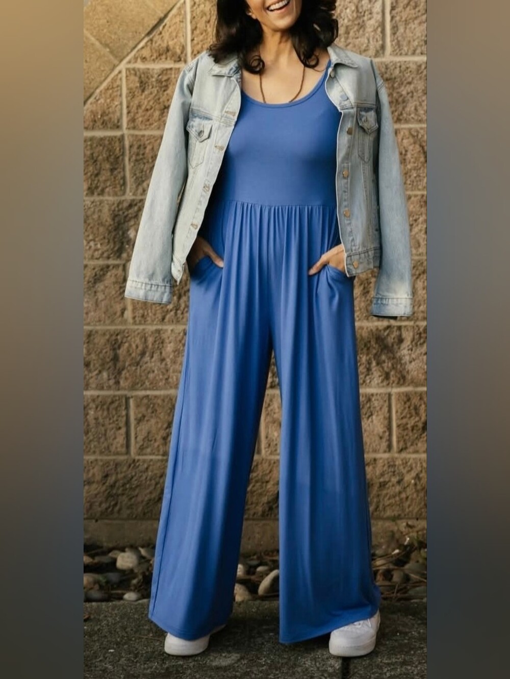 Smash+Tess Camilie Romper in Blue Size Small